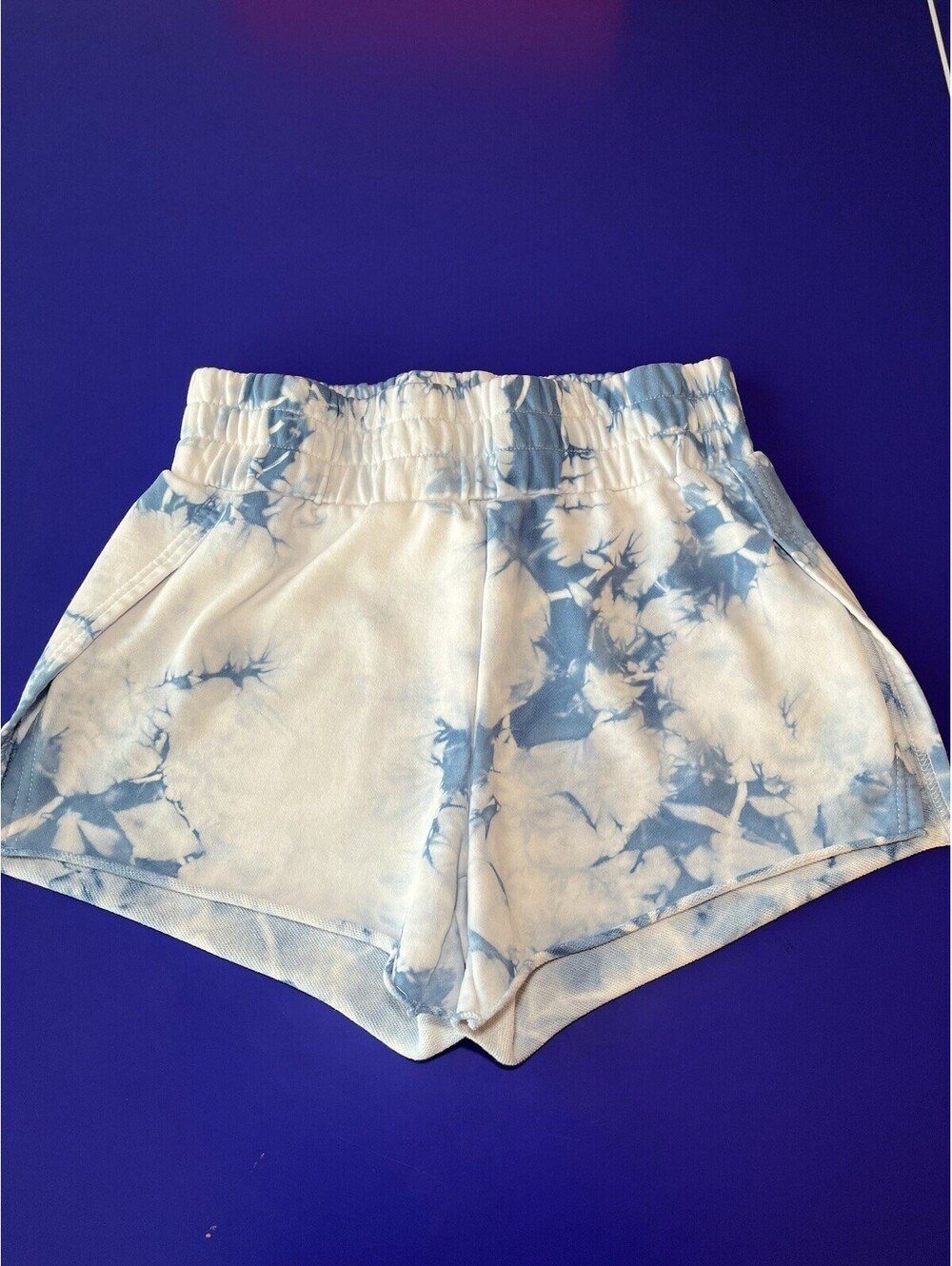 Badwood Los Angeles FIRECRACKER High Waist Blue Shorts Women 27” S Tie Dye